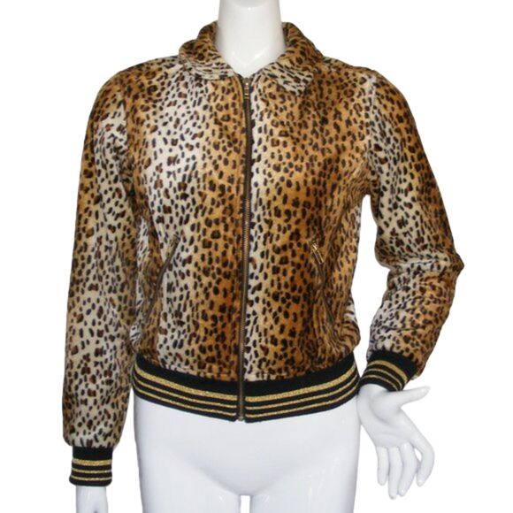 HOT TOPIC Leopard print Jacket, S, Zipper Pockets, Brown/Black, Long sleeve - Picture 1 of 11